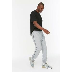 Trendyol Gray Men's Regular Fit Wedge Printed Rubber Leg Sweatpants