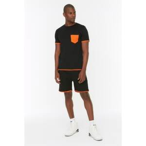 Trendyol Black Men's Regular Fit Color Block Tracksuit Set