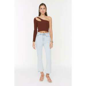 Trendyol Blue High Waist Crop Flare Jeans