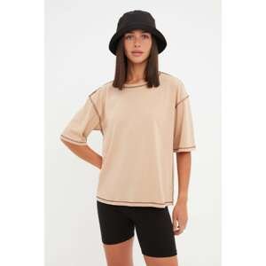 Trendyol Stone Loose Knitted T-Shirt