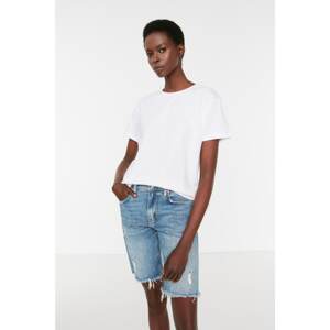 Trendyol White Printed Semifitted Knitted T-Shirt