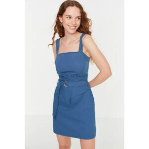 Trendyol Navy Blue Belted Strap Dress