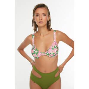 Trendyol Pink Floral Print Bikini Top