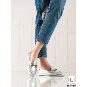 GOODIN SILVER LEATHER LOAFERS