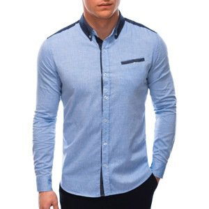 Edoti Men's shirt with long sleeves K672