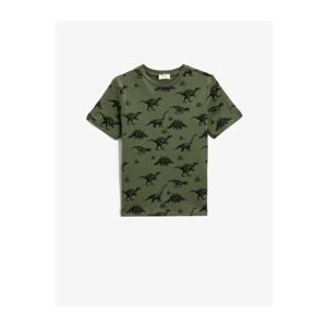 Koton Dinosaur Printed Short Sleeved T-Shirt Cotton