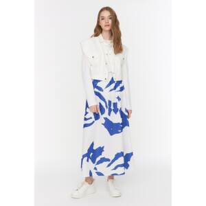 Trendyol Blue Patterned Knitted Scuba Crepe Skirt