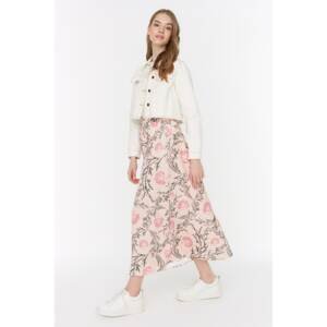 Trendyol Powder Floral Printed Knitted Scuba Crepe Skirt