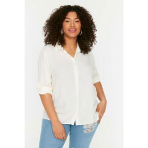 Trendyol Curve White Jacquard Woven Shirt