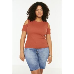Trendyol Curve Plus Size Blouse - Orange - Slim fit