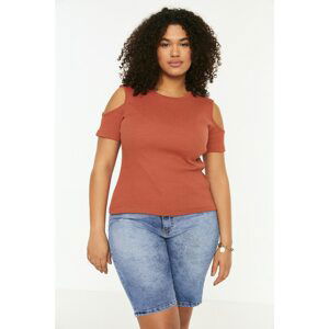 Trendyol Curve Plus Size Blouse - Orange - Slim fit
