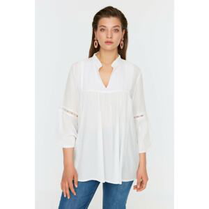 Trendyol Curve White Sleeve Detailed Woven Blouse