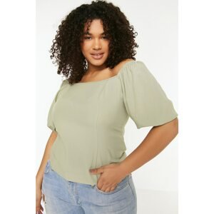 Trendyol Curve Mint Gipe Detailed Woven Blouse