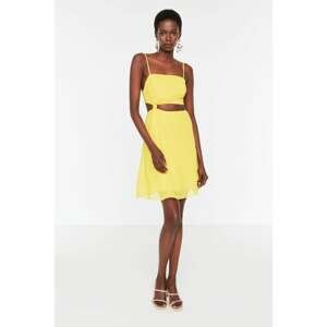 Trendyol Yellow Waist Detailed Chiffon Dress