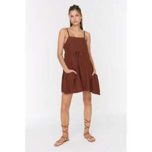 Trendyol Brown Pocket Detailed Dress