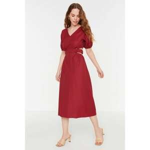 Trendyol Claret Red Cut Out Detailed Dress