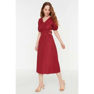 Trendyol Claret Red Cut Out Detailed Dress