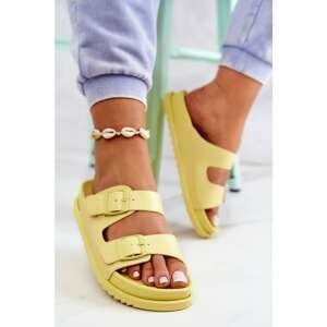 Rubber Slippers With Buckle Yellow Corina
