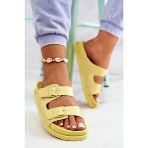 Rubber Slippers With Buckle Yellow Corina