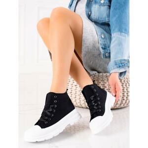 TRENDI TEXTILE BLACK SNEAKERS