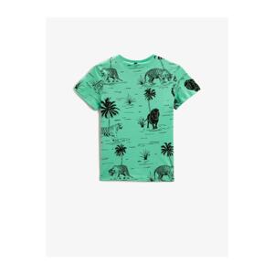 Koton Animal Printed Short Sleeve T-Shirt Cotton