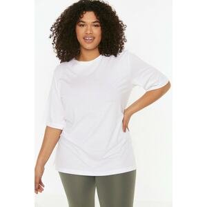 Trendyol Curve White Slit Basic Knitted T-Shirt