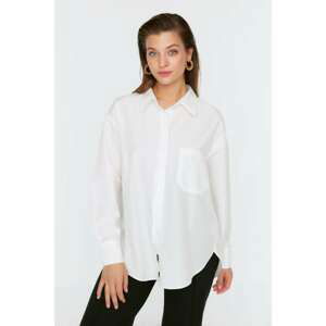 Trendyol Curve Ecru Pocket Woven Shirt