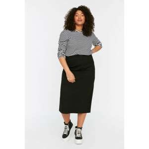 Trendyol Curve Black Knitted Skirt