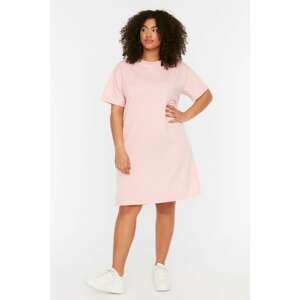 Trendyol Curve Pink Crew Neck Knitted Dress