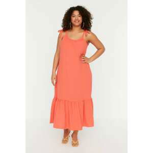 Trendyol Curve Orange Strap Woven Dress