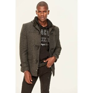 Trendyol Black Wool Coat-Shepherd-Button