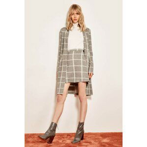 Trendyol Grey Plaid Knit Skirt