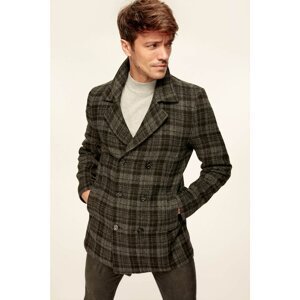Trendyol Anthracite Mens Jacket-Plaid Double Breasted