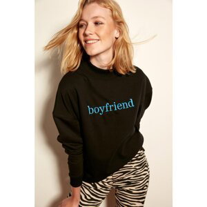 Trendyol Black Boyfriend Knit Sweatshirt