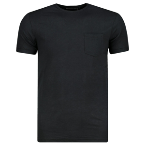 Trendyol Black Basic Men's Cotton T-shirt-Short Sleeve Cycling Collar Pocket Detailed