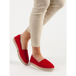SMALL SWAN RED SUEDE ESPADRYLE