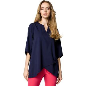 Made Of Emotion Woman's Blouse M359 Navy Blue