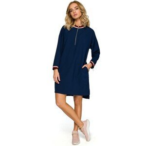 Made Of Emotion Woman's Dress M402 Navy Blue