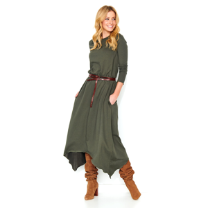 Makadamia Woman's Dress M466 Khaki