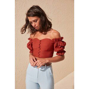 Dámsky crop top Trendyol Frill detailed