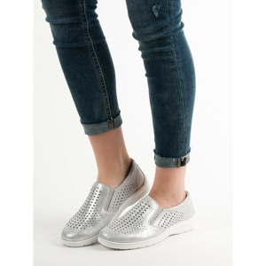 KYLIE SILVER LEATHER SHOES
