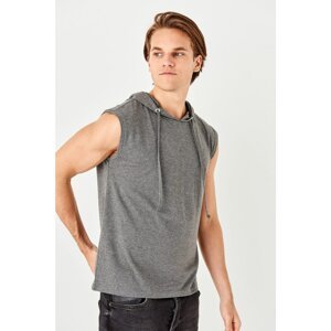 Trendyol Anthracite Men's Slim Fit Hoodie Detailed Undershirt