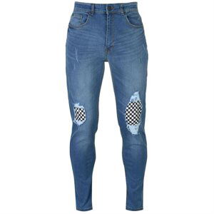 No Fear Check Knee Jeans Mens