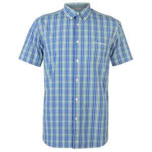 Pierre Cardin Short Sleeve Check Button Shirt Mens