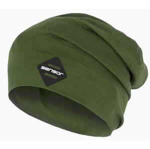 SENSOR čiapka MERINO ACTIVE LOGO safari green Veľkosť: L čiapka