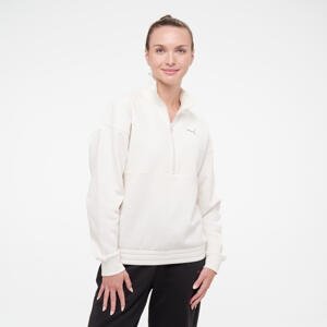 Puma dámska bavlnená mikina so zipsom na golieri biela XL