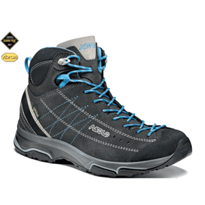 Topánky ASOLO nucleon Mid GV Graphite / Silver / Cyan blue A772 4,5 UK