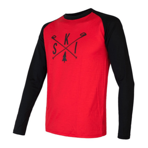 Pánske tričko Sensor Merino Active PT Ski červená-čierna XL