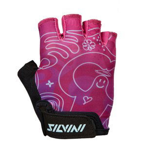 Detské cyklo rukavice Silvini Punta CA1438 black/fuchsia 7-8