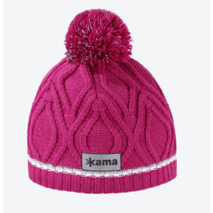 Detská pletená merino čiapky Kama B90 114 ružová M